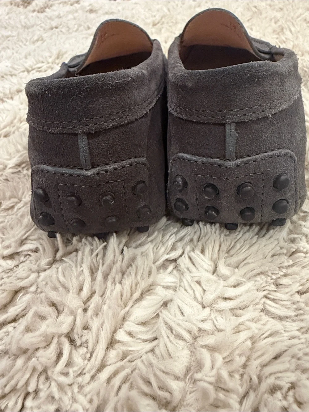 Tod's Charcoal Suede Penny Loafers